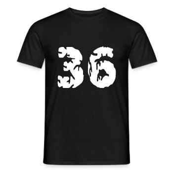 36 Number Jersey - Men's T-Shirt - black - Front - AI Model Male 178 light (178cm)