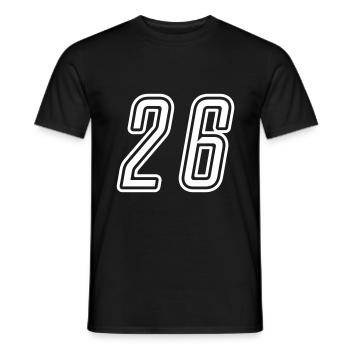 26 Zahl nummer - Männer T-Shirt - Schwarz - Vorne - AI Model Male 178 light (178cm)