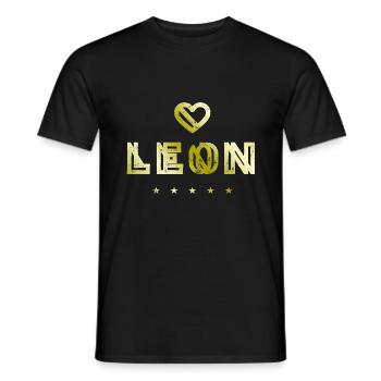 Leon Heart - Men's T-Shirt - black - Front - AI Model Male 178 light (178cm)