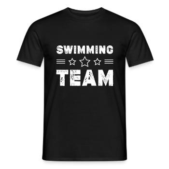Swimming Team - Men's T-Shirt - black - Front - AI Model Male 178 light (178cm)