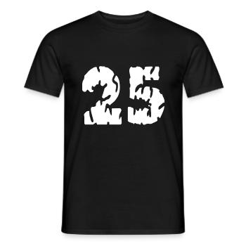 25 Zahl Trikot - Männer T-Shirt - Schwarz - Vorne - AI Model Male 178 light (178cm)