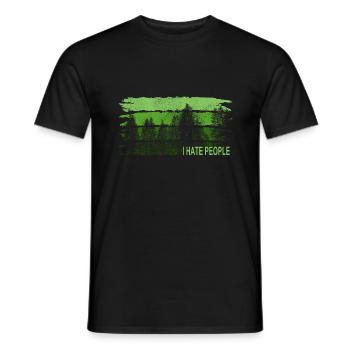 Je déteste les gens I Forest Nature Camping Outdoor - T-shirt homme - noir - Devant - AI Model Male 178 light (178cm)