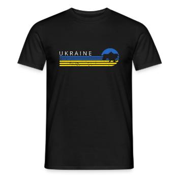 Drapeau Ukraine Retro Vintage Kiev Usagé Look - T-shirt homme - noir - Devant - AI Model Male 178 light (178cm)