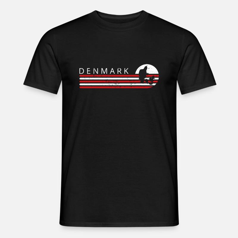 Danmark Flag Outline Scandinavia Dansk Flag - Mænd T-shirt - sort