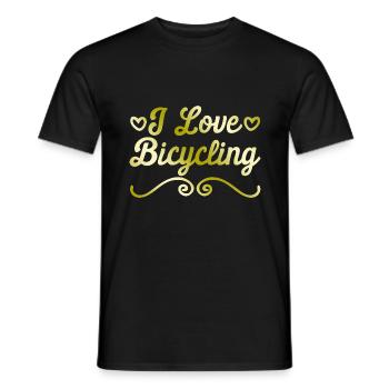I love cycling - Men's T-Shirt - black - Front - AI Model Male 178 light (178cm)