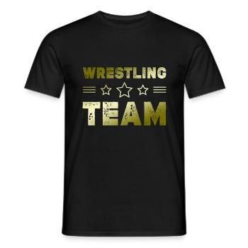 Wrestling Team - Men's T-Shirt - black - Front - AI Model Male 178 light (178cm)