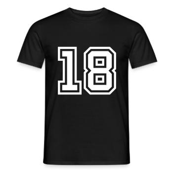 18 Zahl symbol - Männer T-Shirt - Schwarz - Vorne - AI Model Male 178 light (178cm)