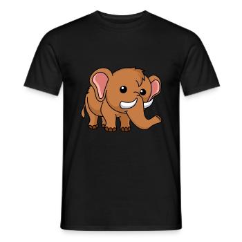 Mammoth Comic Animal - T-shirt homme - noir - Devant - AI Model Male 178 light (178cm)