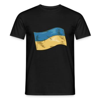 Ukraine Flagge - Männer T-Shirt - Schwarz - Vorne - AI Model Male 178 light (178cm)