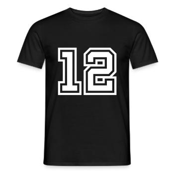 Symbole de 12 chiffres - T-shirt homme - noir - Devant - AI Model Male 178 light (178cm)