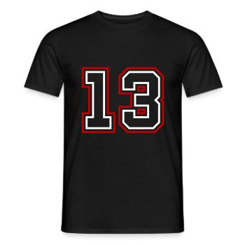 13 Numéro de numéro - T-shirt homme - noir - Devant - AI Model Male 178 light (178cm)
