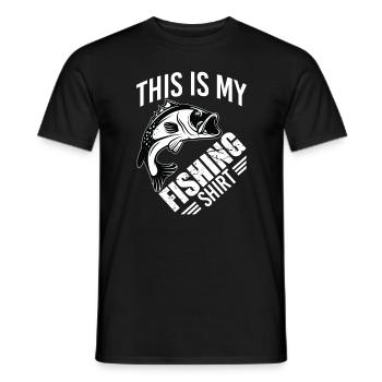 Fisherman fishing angler T-shirt fishing - Men's T-Shirt - black - Front - AI Model Male 178 light (178cm)
