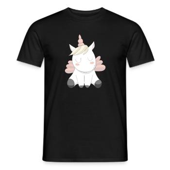 Licorne licorne mignon motif animal animaux design - T-shirt homme - noir - Devant - AI Model Male 178 light (178cm)