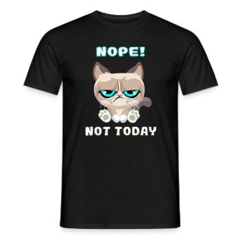 Grumpy Cat, Dackelkatze, Nope, Not Today - Männer T-Shirt - Schwarz - Vorne - AI Model Male 178 light (178cm)