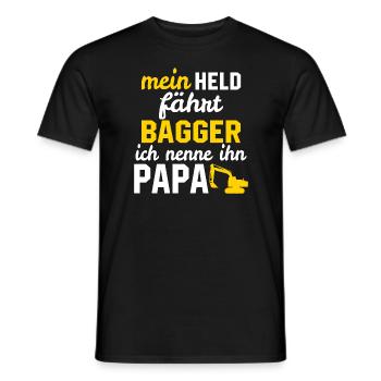 Mein Held fährt bagger ich nenne ihn papa - Männer T-Shirt - Schwarz - Vorne - AI Model Male 178 light (178cm)
