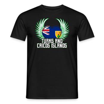 Îles Turks et Caïcos - T-shirt homme - noir - Devant - AI Model Male 178 light (178cm)