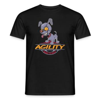 AGILITY HUND, HUNDESPORT MOTIV FÜR HUNDE FAN - Männer T-Shirt - Schwarz - Vorne - AI Model Male 178 light (178cm)
