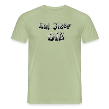 Manger dormir le - T-shirt homme - vert sauge - Devant - AI Model Male 178 light (178cm)