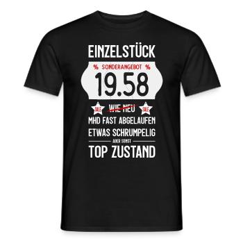 68. GEBURTSTAG 1958 EINZELSTÜCK PREISSCHILD - Männer T-Shirt - Schwarz - Vorne - AI Model Male 178 light (178cm)