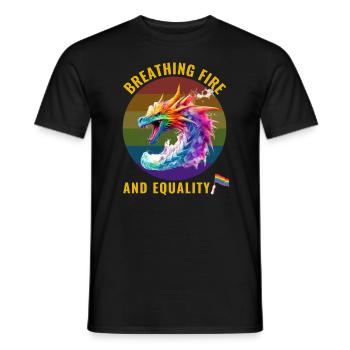 Gay Pride – Feuer und Gleichheit spucken - Männer T-Shirt - Schwarz - Vorne - AI Model Male 178 light (178cm)