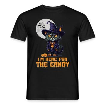 Halloween Katze - Männer T-Shirt - Schwarz - Vorne - AI Model Male 178 light (178cm)