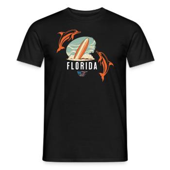 Surf en Floride - T-shirt homme - noir - Devant - AI Model Male 178 light (178cm)