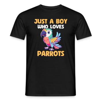 Juste un garçon qui aime les perroquets - T-shirt homme - noir - Devant - AI Model Male 178 light (178cm)