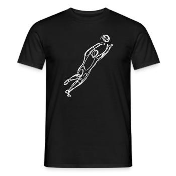 Goalkeeper Drawing - Men's T-Shirt - black - Front - AI Model Male 178 light (178cm)