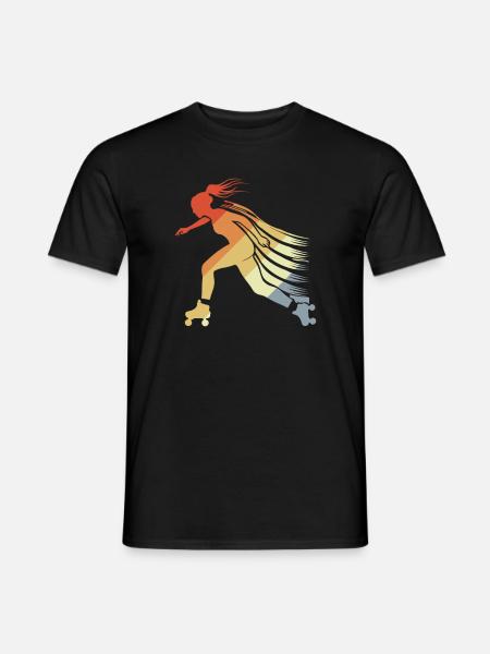 Roller Skating Mädchen - Männer T-Shirt - Schwarz