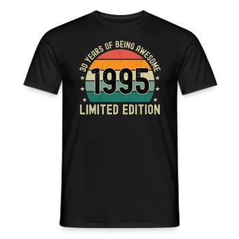 30 ans d’être génial 1995 Édition limitée - T-shirt homme - noir - Devant - AI Model Male 178 light (178cm)