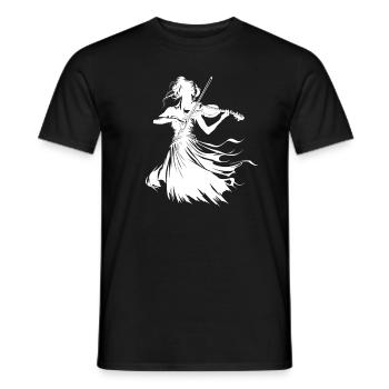 Violinspielerin Zeichnung - Männer T-Shirt - Schwarz - Vorne - AI Model Male 178 light (178cm)