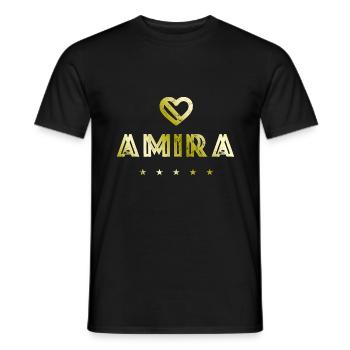 Amira Herz - Männer T-Shirt - Schwarz - Vorne - AI Model Male 178 light (178cm)