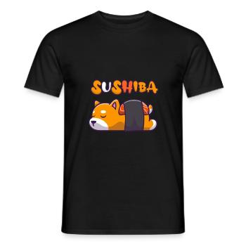 Shiba Inu - Sushiba - Men's T-Shirt - black - Front - AI Model Male 178 light (178cm)