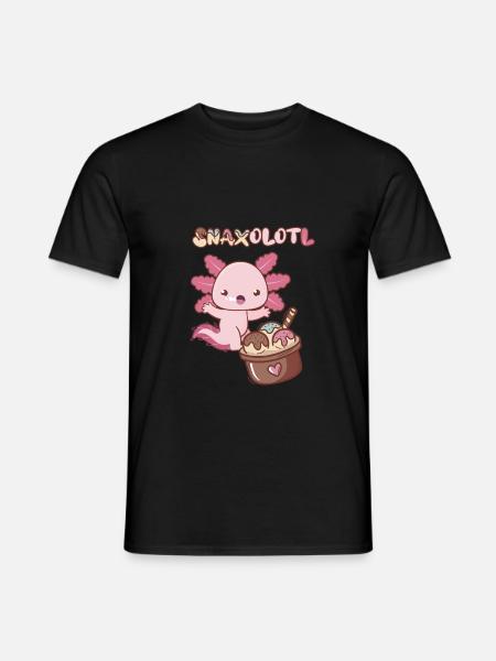 Snaxolotl sucht Eiscreme - Männer T-Shirt - Schwarz