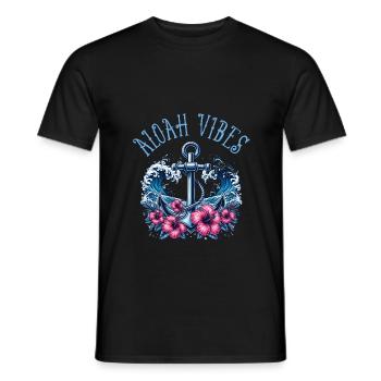 Aloha Vibes - Men's T-Shirt - black - Front - AI Model Male 178 light (178cm)