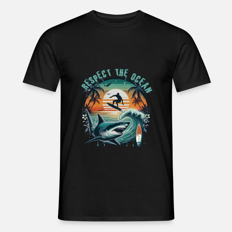 Respect the ocean - Männer T-Shirt - Schwarz