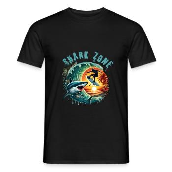 Shark Zone - Männer T-Shirt - Schwarz - Vorne - AI Model Male 178 light (178cm)