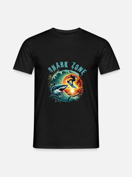 Zone des requins - T-shirt homme - noir