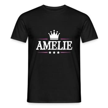 Amelie - Männer T-Shirt - Schwarz - Vorne - AI Model Male 178 light (178cm)