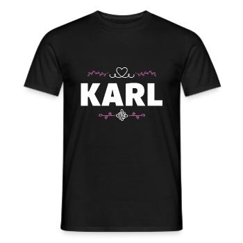 Karl - Men's T-Shirt - black - Front - AI Model Male 178 light (178cm)