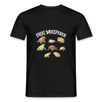Frog Whisperer, Animal Lover Gift, Funny Shirt, - Men's T-Shirt - black - Front - AI Model Male 178 light (178cm)