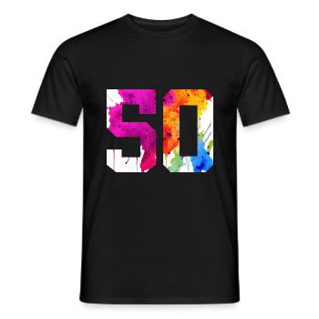 NUMMER 50 JAHRE ALT 50. GEBURTSTAG - Männer T-Shirt - Schwarz - Vorne - AI Model Male 178 light (178cm)