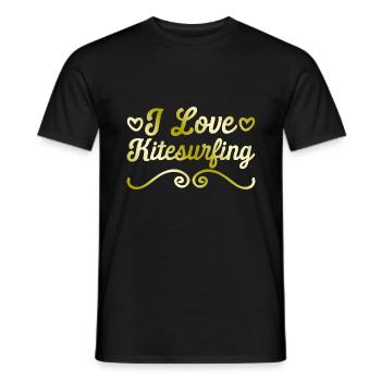 I love kitesurfing - Men's T-Shirt - black - Front - AI Model Male 178 light (178cm)