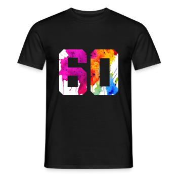 NUMBER 60 YEARS OLD 60TH BIRTHDAY - Men's T-Shirt - black - Front - AI Model Male 178 light (178cm)
