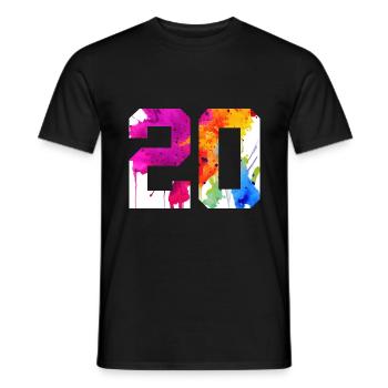 NUMBER 20 YEARS OLD 20TH BIRTHDAY - Men's T-Shirt - black - Front - AI Model Male 178 light (178cm)