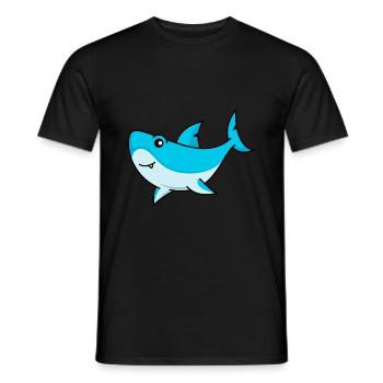 Hai Comic Tier - Männer T-Shirt - Schwarz - Vorne - AI Model Male 178 light (178cm)