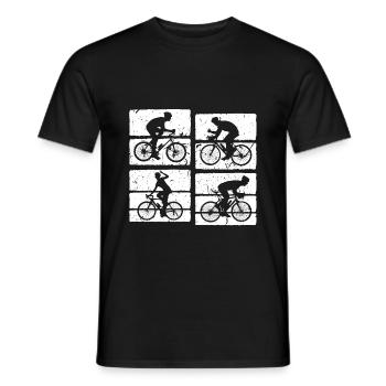 Fahhrad Silhouette Männer Radfahren - Männer T-Shirt - Schwarz - Vorne - AI Model Male 178 light (178cm)