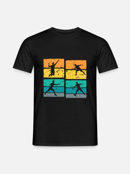 Retro Badminton - Männer T-Shirt - Schwarz