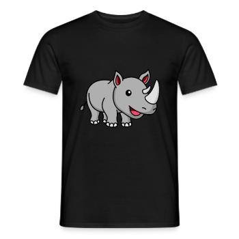 Rhino Comic Animal - Men's T-Shirt - black - Front - AI Model Male 178 light (178cm)