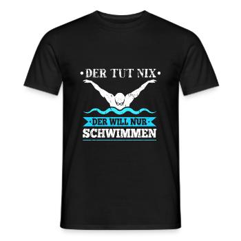 Wasserratte Sportschwimmer Der Tut Nix Schwimmen - Männer T-Shirt - Schwarz - Vorne - AI Model Male 178 light (178cm)